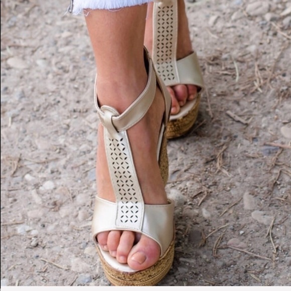 Boho Champagne Cork Wedges - Picture 4 of 5